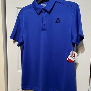 REEBOK Mens Classic Performance DAZZLE BLUE Polo Shirt Size M